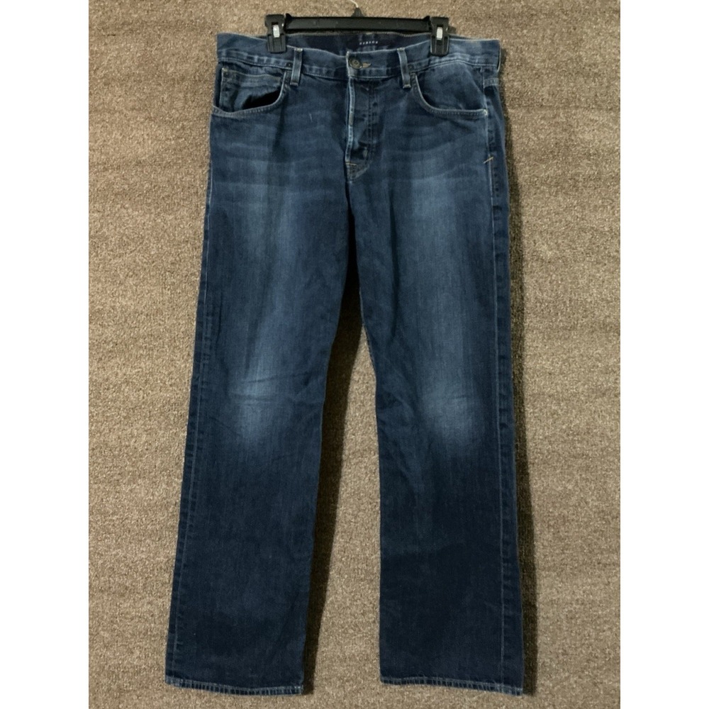 Hudson Fletcher Flap Relax Boot Cut Jeans 36x31 Dark Wash Button Fly Flap Pocket